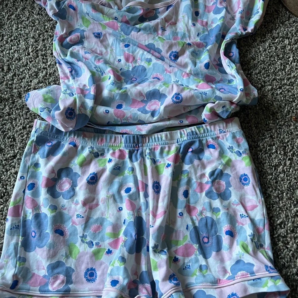 The Beaufort Bonnet Company women’s Floral Pajama Set - Blue, Pink, Green